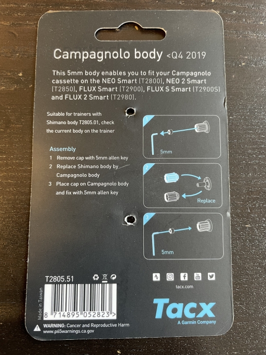 Tacx Campagnolo Freilauf zu Neo/Flux Typ 1bis September 2019 T2805.51