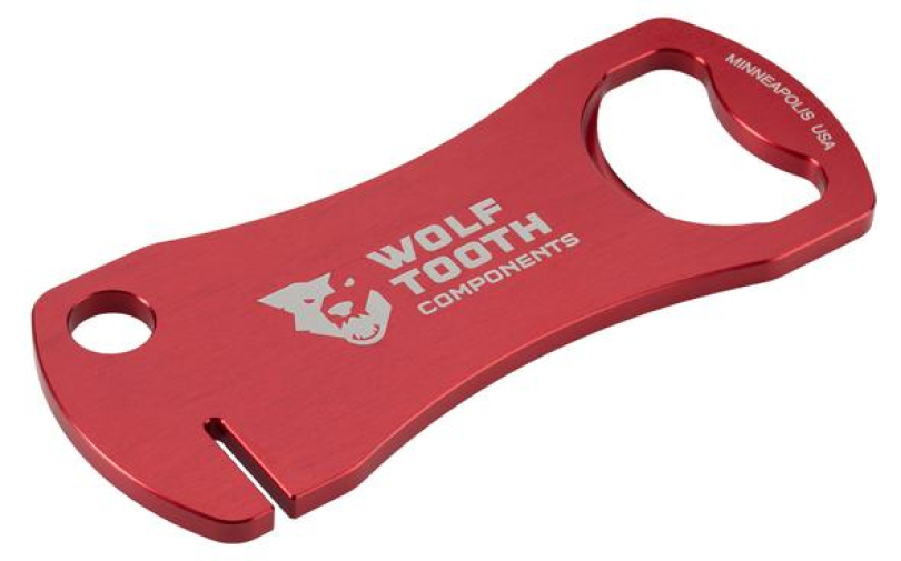 Wolf Tooth Bottle Opener With Rotor Truing Slot red