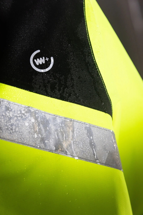wowow Fuji Regenjacke schwarz gelb und reflektierend