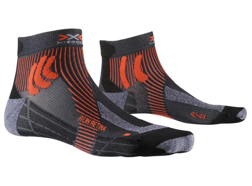 X-SOCKS Men Run Retina 4.0 stone grey melange/x-orange