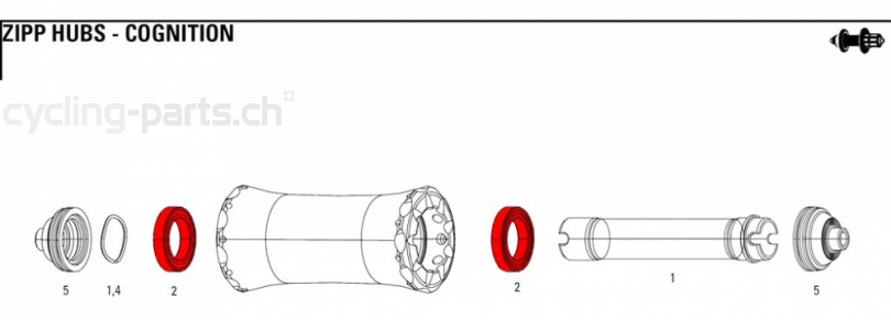 Zipp Rillenkugellager-Set 61803(6803) zu NSW Cognition Naben vorne