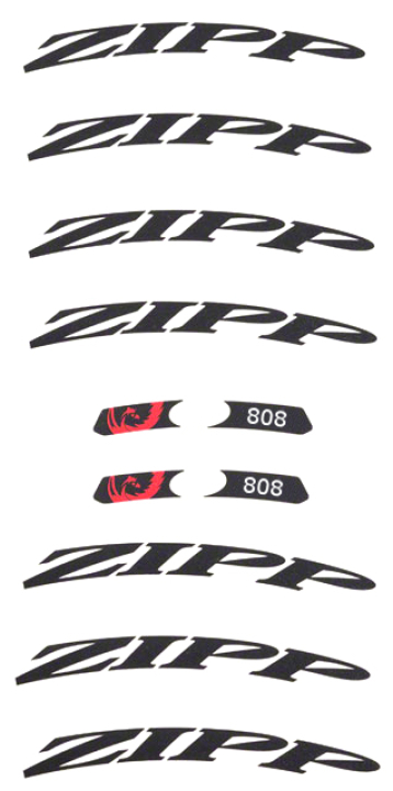 Zipp 808/Scheibenrad Aufklebersatz schwarz matt